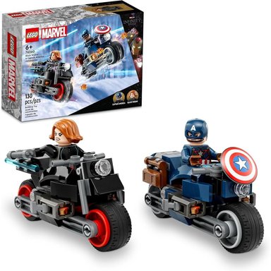 LEGO MARVEL VIUDA NEGRA Y CAPITÁN AMÉRICA MOTOCICLETAS SET DE JUEGO COLECCIONABLE - 1