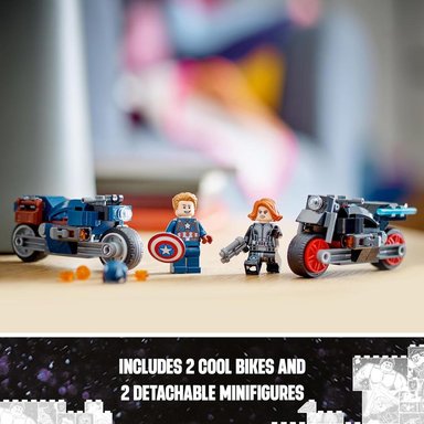 LEGO MARVEL VIUDA NEGRA Y CAPITÁN AMÉRICA MOTOCICLETAS SET DE JUEGO COLECCIONABLE - 3