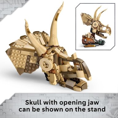 LEGO JURASSIC WORLD CRÁNEO DE TRICERATOPS CON FÓSILES DE DINOSAURIOS - 4