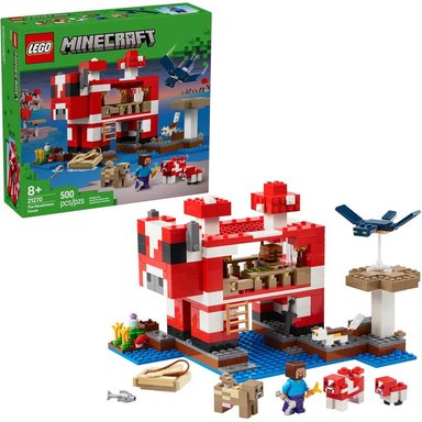 LEGO MINECRAFT LA CASA DE LA VACA CHAMPIÑÓN, INCLUYE FIGURAS DE STEVE - 1