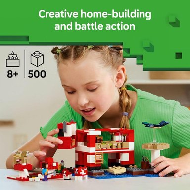 LEGO MINECRAFT LA CASA DE LA VACA CHAMPIÑÓN, INCLUYE FIGURAS DE STEVE - 2