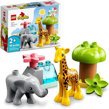 LEGO DUPLO ANIMALES SALVAJES DE ÁFRICA JUGUETE EDUCATIVO CON ELEFANTE Y JIRAFA - 1