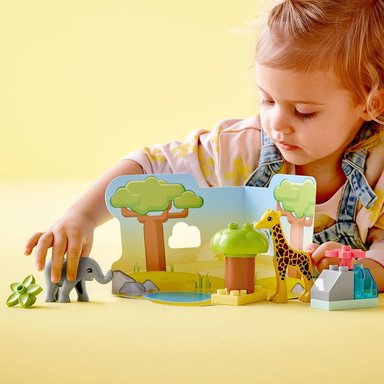 LEGO DUPLO ANIMALES SALVAJES DE ÁFRICA JUGUETE EDUCATIVO CON ELEFANTE Y JIRAFA - 2