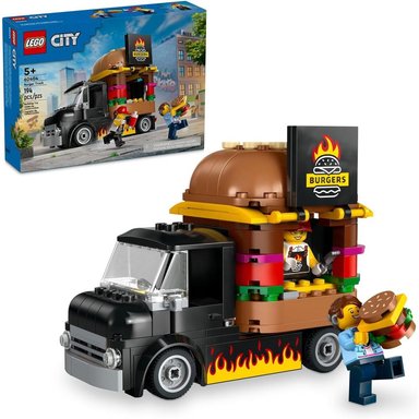 LEGO CITY CAMIÓN DE HAMBURGUESAS CON COCINA, MINIFIGURA Y ACCESORIOS, REGALO - 1