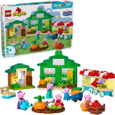 LEGO DUPLO PEPPA PIG JARDÍN E INVERNADERO DEL ABUELO PIG, 5 PERSONAJES