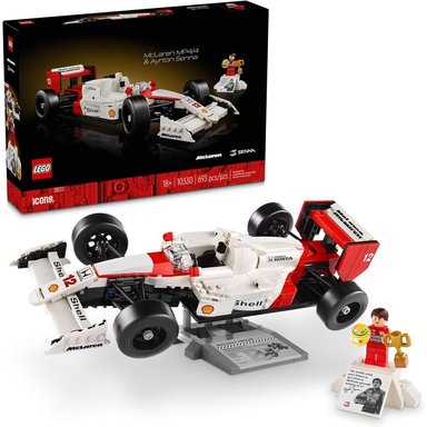 LEGO ICONS MCLAREN MP4/4 CON MINIFIGURA AYRTON SENNA, SET DE F1 PARA ADULTOS
