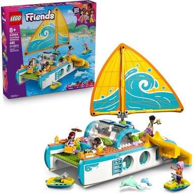 LEGO FRIENDS BARCO DE AVENTURAS, CONSTRUCCIÓN CON DELFINES Y MINIMUÑECAS