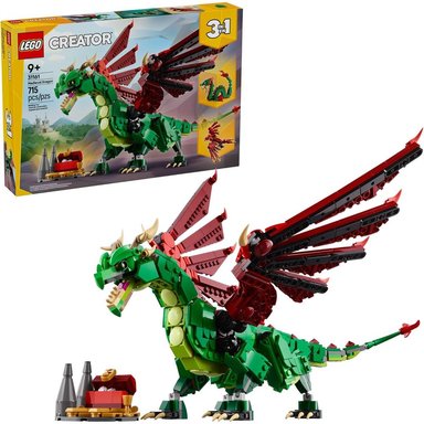 LEGO CREATOR 3 EN 1 DRAGÓN MEDIEVAL, OPCIONES DRAGÓN, SERPIENTE O FÉNIX