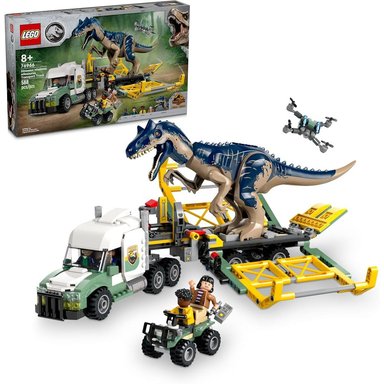 LEGO JURASSIC WORLD CAMIÓN DE TRANSPORTE DE ALOSAURIOS CON MINIFIGURAS