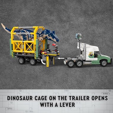 LEGO JURASSIC WORLD CAMIÓN DE TRANSPORTE DE ALOSAURIOS CON MINIFIGURAS - 4