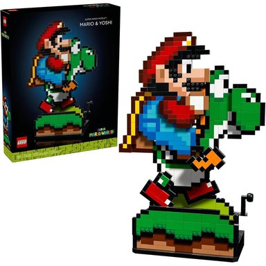 LEGO SUPER MARIO WORLD, SET DE MARIO Y YOSHI PARA ADULTOS, DECORACIÓN
