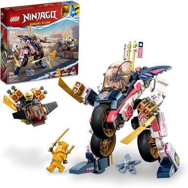 LEGO NINJAGO SORA MOTO MECÁNICA TRANSFORMABLE CON DRAGÓN