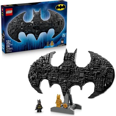 LEGO DC BATMAN LOGO, SET DE CONSTRUCCIÓN Y MINIFIGURAS CLÁSICAS DORADAS