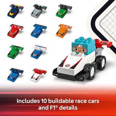 LEGO DUPLO TOWN F1 COCHES DE CARRERAS Y PILOTOS, SET DE CONSTRUCCIÓN PREESCOLAR - 4