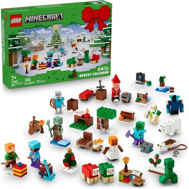 CALENDARIO DE ADVIENTO LEGO MINECRAFT 2025, SET DE CONSTRUCCIÓN CON 24 SORPRESAS Y 8 MINIFIGURAS