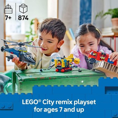 LEGO CITY HELICÓPTERO, CAMIÓN DE BOMBEROS Y SUBMARINO, INCLUYE 3 MINIFIGURAS - 2