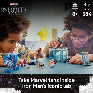 LEGO MARVEL LABORATORIO DE IRON MAN, SALA DE ARMADURAS CON MINIFIGURAS - 2