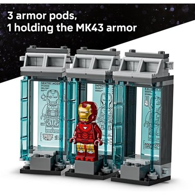 LEGO MARVEL LABORATORIO DE IRON MAN, SALA DE ARMADURAS CON MINIFIGURAS - 3