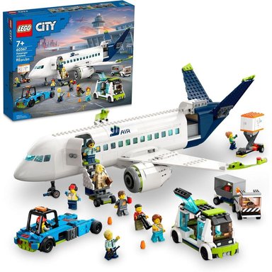 LEGO CITY AVIÓN DE PASAJEROS CON 9 MINIFIGURAS Y VEHÍCULOS DE JUGUETE