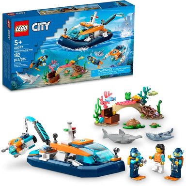 LEGO CITY BARCO DE BUCEO EXPLORADOR CON ARRECIFE DE CORAL, MINISUBMARINO Y FIGURAS - 1
