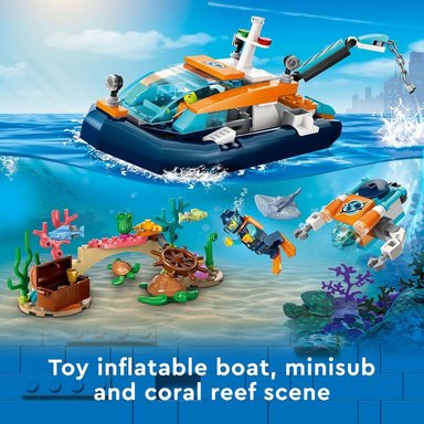 LEGO CITY BARCO DE BUCEO EXPLORADOR CON ARRECIFE DE CORAL, MINISUBMARINO Y FIGURAS - 3