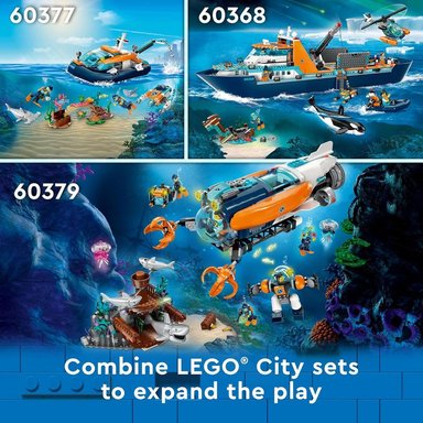 LEGO CITY BARCO DE BUCEO EXPLORADOR CON ARRECIFE DE CORAL, MINISUBMARINO Y FIGURAS - 6
