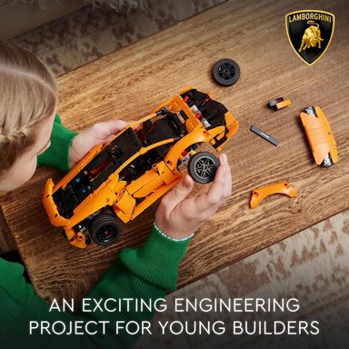 LEGO TECHNIC LAMBORGHINI HURACÁN NARANJA CON MOTOR V10 Y DIRECCIÓN - 5