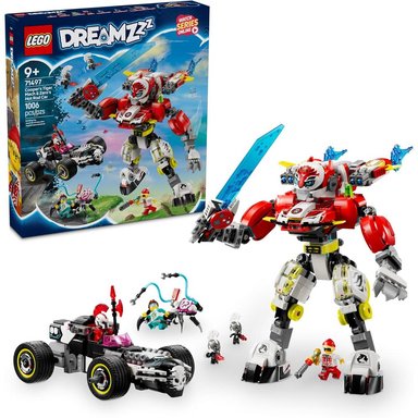 LEGO DREAMZZZ COOPER'S TIGER MECH Y ZERO'S HOT ROD CAR, ROBOT DE ACCIÓN - 1