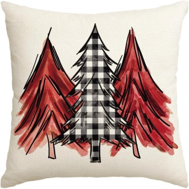 AVOIN FUNDA DE COJÍN COLORLIFE CON DISEÑO DE NAVIDAD, 45 X 45 CM | ROJO