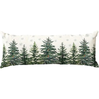 AVOIN FUNDA DE COJÍN LUMBAR DE ÁRBOLES DE NAVIDAD, 35,5 X 91,5 CM | BLANCO