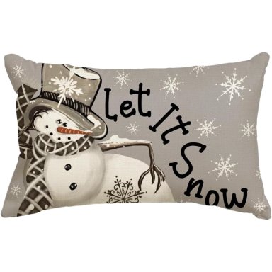 AVOIN FUNDA DE COJÍN MUÑECO DE NIEVE, 30 X 50 CM | GRIS
