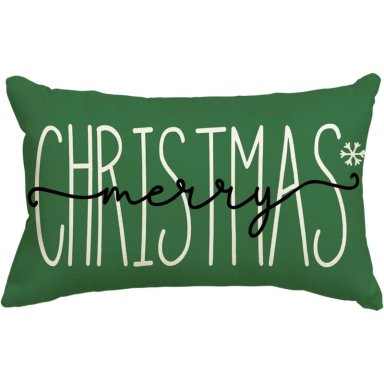 AVOIN FUNDA DE COJÍN COLORLIFE MERRY CHRISTMAS VERDE, 30 X 50 CM | VERDE