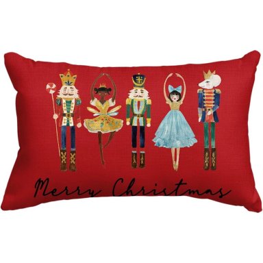 AVOIN FUNDA DE COJÍN DECORATIVA NUTCRACKER, 30 X 50 CM | ROJA
