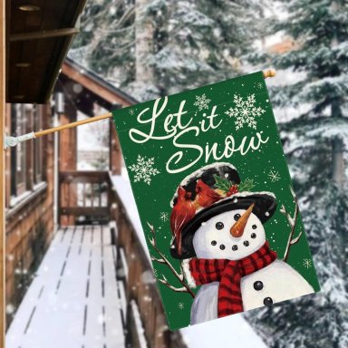 AVOIN BANDERA NAVIDEÑA COLORLIFE CON MUÑECO DE NIEVE, 71 X 102 CM | VERDE - 2