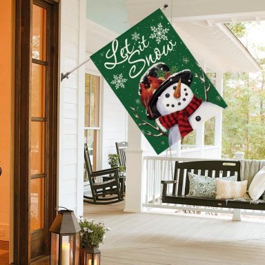 AVOIN BANDERA NAVIDEÑA COLORLIFE CON MUÑECO DE NIEVE, 71 X 102 CM | VERDE - 4