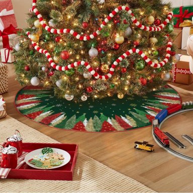 AVOIN FALDA PARA ÁRBOL DE NAVIDAD CON ESTRELLAS DE 122 CM | VERDE - 3