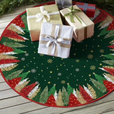 AVOIN FALDA PARA ÁRBOL DE NAVIDAD CON ESTRELLAS DE 122 CM | VERDE - 4