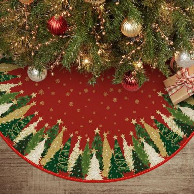AVOIN FALDA PARA ÁRBOL DE NAVIDAD DE ESTRELLA NAVIDEÑA DE 91 CM | ROJO