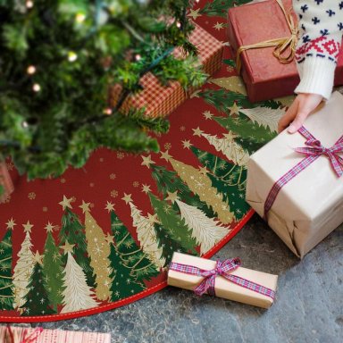 AVOIN FALDA PARA ÁRBOL DE NAVIDAD DE ESTRELLA NAVIDEÑA DE 91 CM | ROJO - 2