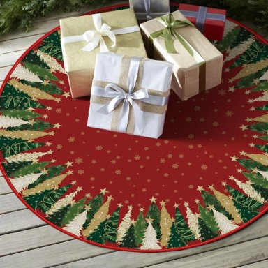 AVOIN FALDA PARA ÁRBOL DE NAVIDAD DE ESTRELLA NAVIDEÑA DE 91 CM | ROJO - 4
