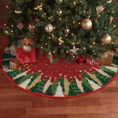 AVOIN FALDA PARA ÁRBOL DE NAVIDAD DE ESTRELLA NAVIDEÑA DE 91 CM | ROJO - 5