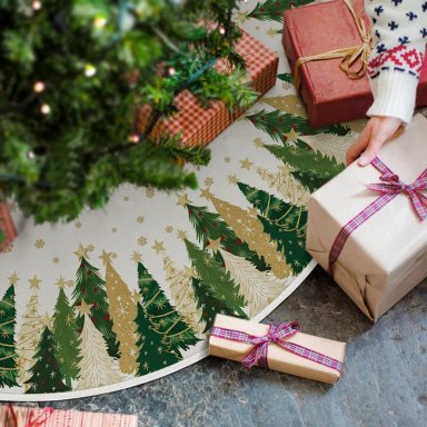AVOIN FALDA PARA ÁRBOL DE NAVIDAD DE COPO DE NIEVE, 91 CM | BLANCO - 2