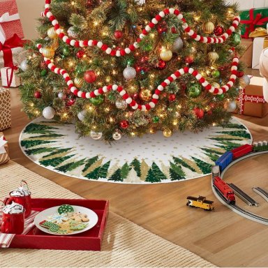 AVOIN FALDA PARA ÁRBOL DE NAVIDAD DE COPO DE NIEVE, 91 CM | BLANCO - 3