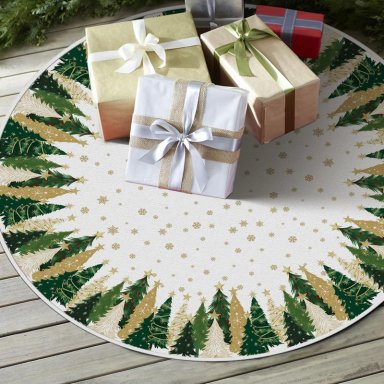 AVOIN FALDA PARA ÁRBOL DE NAVIDAD DE COPO DE NIEVE, 91 CM | BLANCO - 4