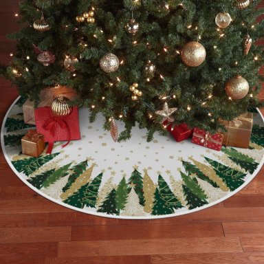 AVOIN FALDA PARA ÁRBOL DE NAVIDAD DE COPO DE NIEVE, 91 CM | BLANCO - 5