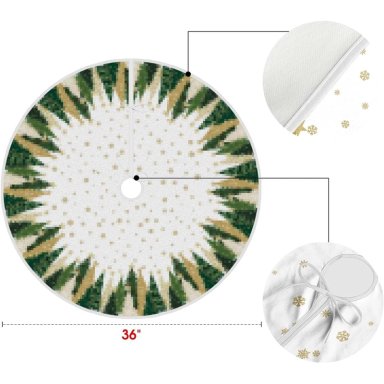 AVOIN FALDA PARA ÁRBOL DE NAVIDAD DE COPO DE NIEVE, 91 CM | BLANCO - 6