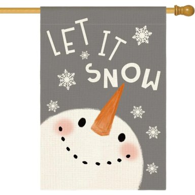 AVOIN BANDERA COLORLIFE DE MUÑECO DE NIEVE, 71 X 102 CM | GRIS