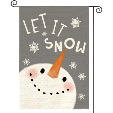 AVOIN BANDERA DE JARDÍN COLORLIFE, MUÑECO DE NIEVE, 30 X 45 CM | GRIS