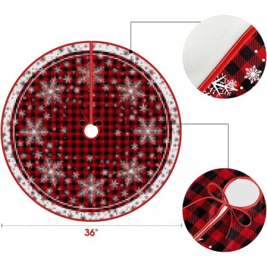 AVOIN FALDA PARA ÁRBOL DE NAVIDAD COLORLIFE DE 91 CM | ROJO - 6