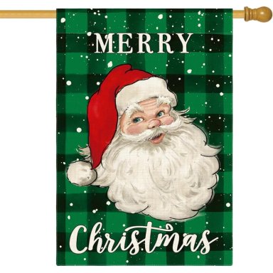 AVOIN BANDERA NAVIDEÑA COLORLIFE DE PAPÁ NOEL, 71 X 102 CM | VERDE